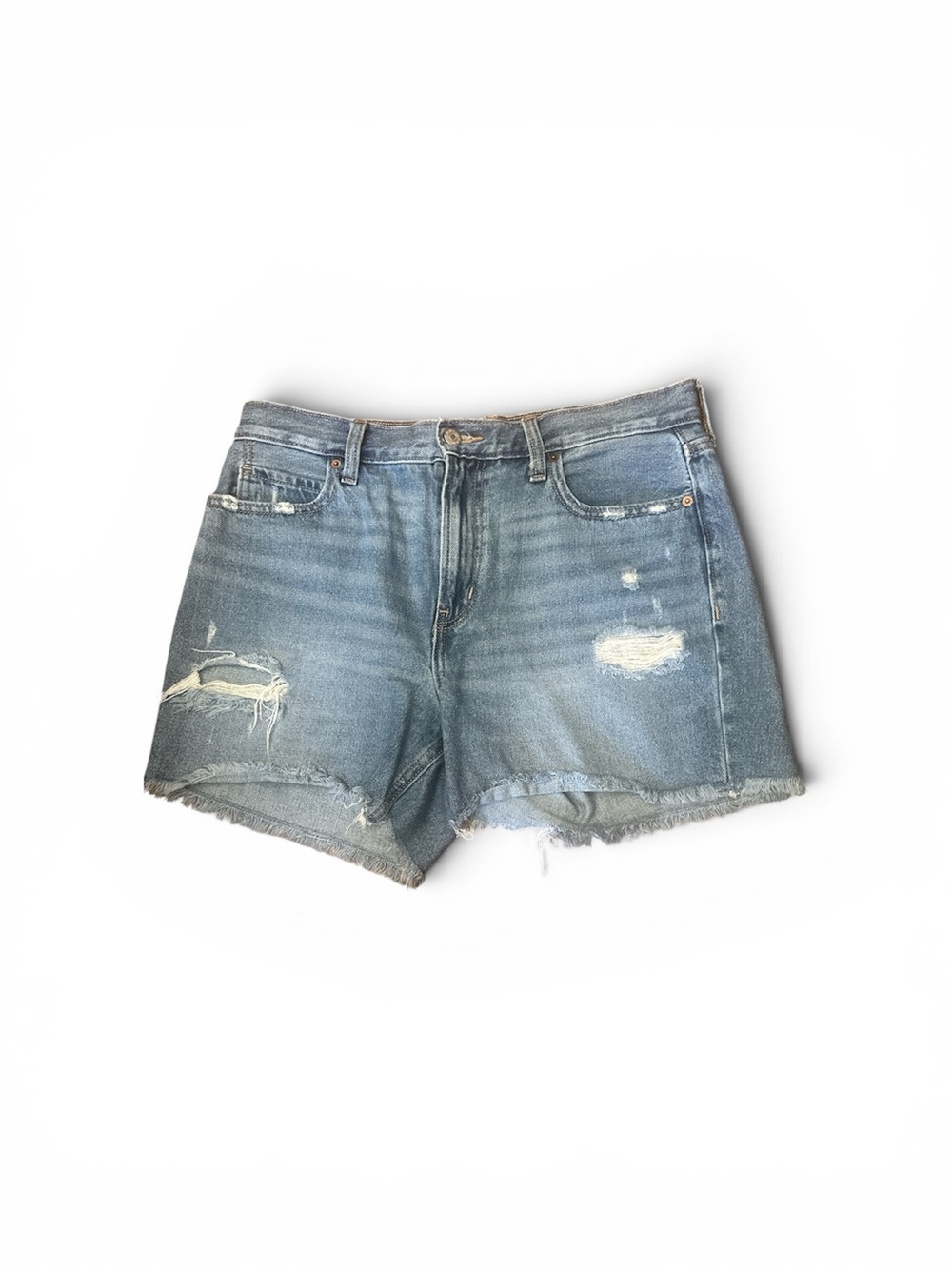 Old Navy Women’s  High Rise Slouchy Distressed Denim Shorts Size 8 Medium Wash